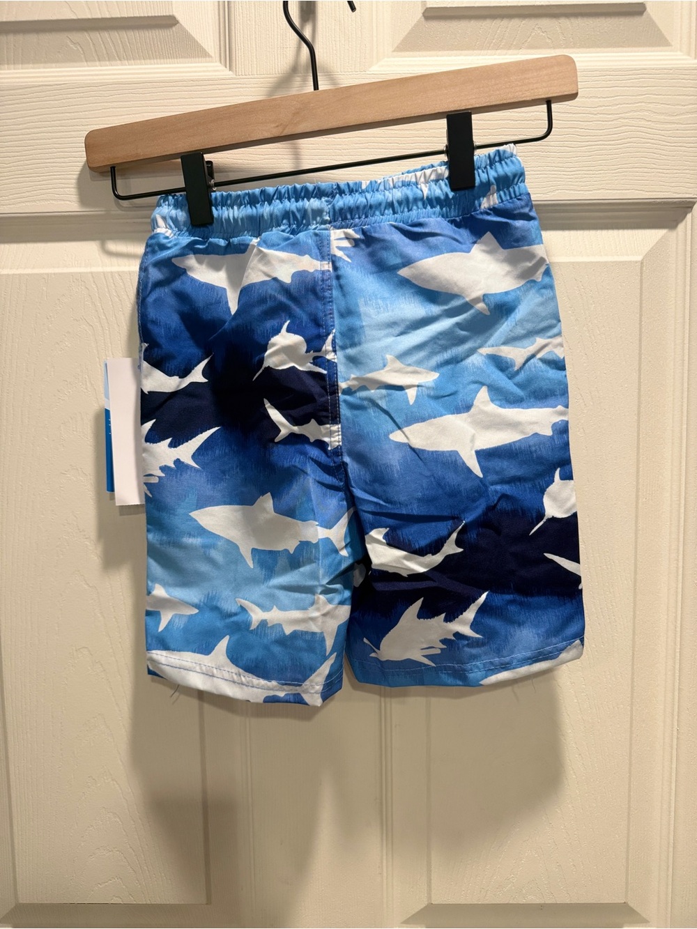 Banana Boat Kids Blue Shark Print Swim Trunks NWT Board Shorts Size 5 - Picture 6 of 7